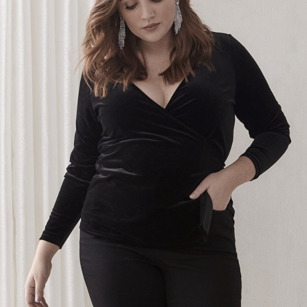 Velvet Wrap Top - Addition Elle